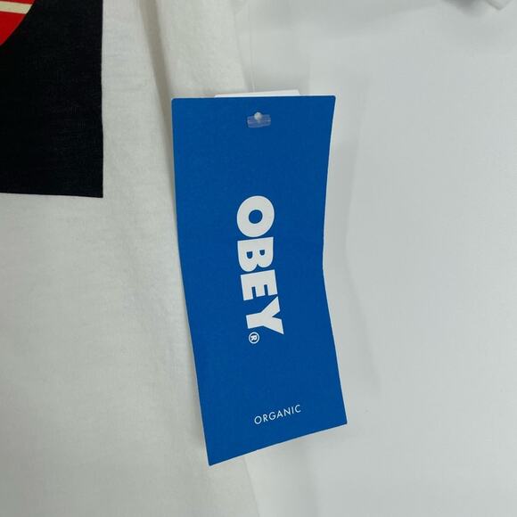 Obey NEW Block Graphic Endless Power Tee T-Shirt White Size Small - Picture 3 of 6